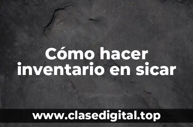 Cómo hacer inventario en sicar