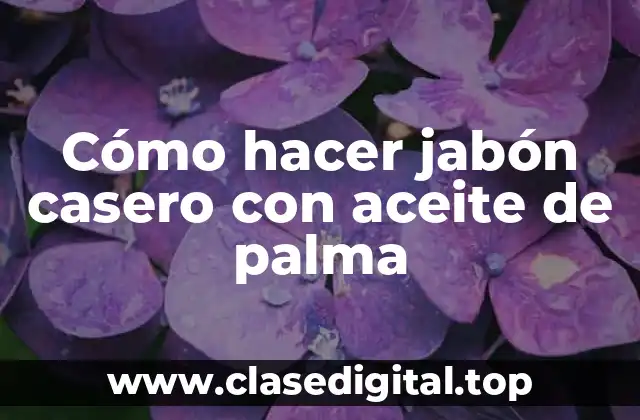 Cómo hacer jabón casero con aceite de palma