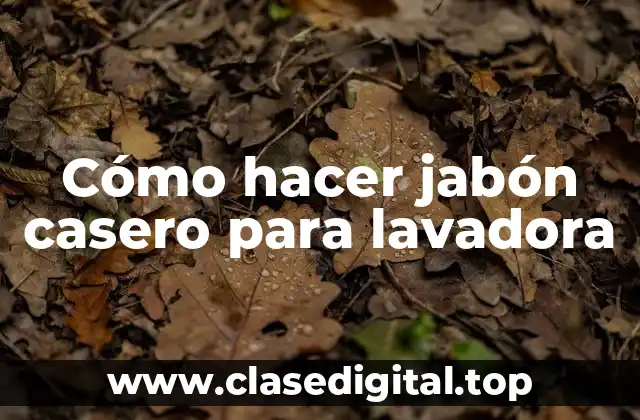 Cómo hacer jabón casero para lavadora