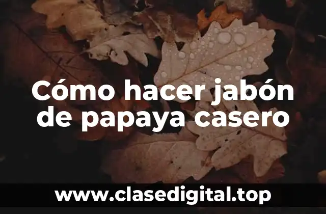 Cómo hacer jabón de papaya casero