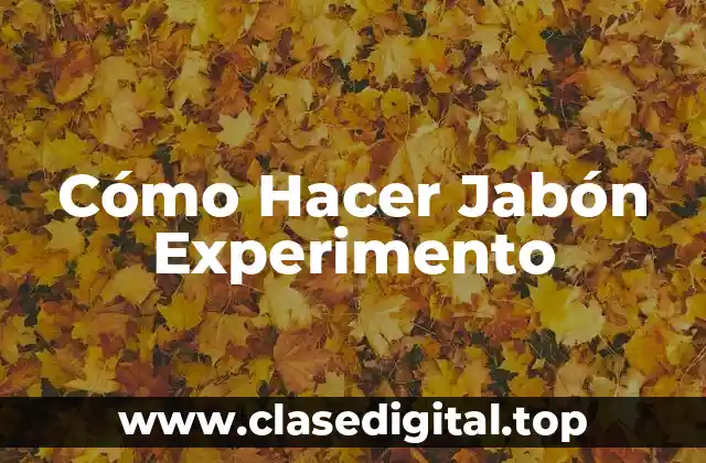 Cómo Hacer Jabón Experimento