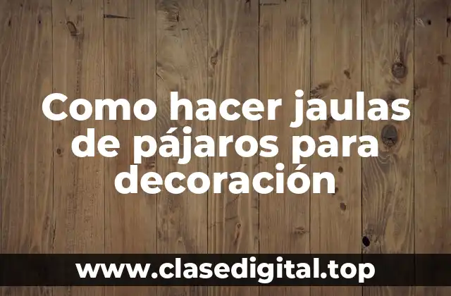 Como hacer jaulas de pájaros para decoración