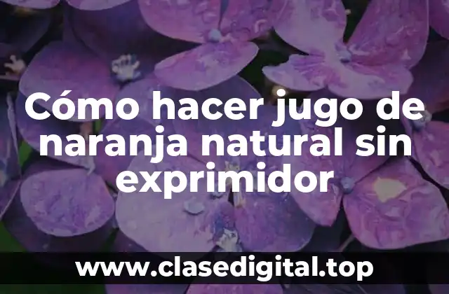 Cómo hacer jugo de naranja natural sin exprimidor