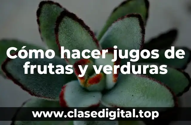 Cómo hacer jugos de frutas y verduras