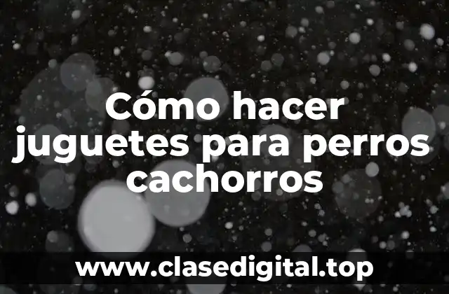 Cómo hacer juguetes para perros cachorros