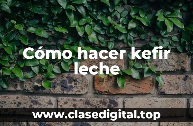 Cómo hacer kefir leche