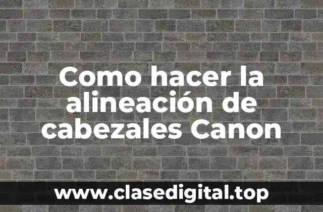 ¿Qué es la alineación de cabezales Canon?