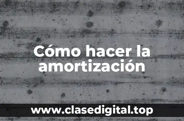 Cómo hacer la amortización