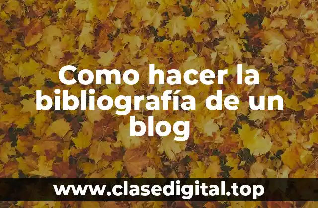 Como hacer la bibliografía de un blog
