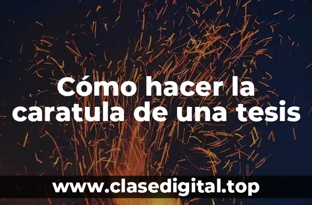 La caratula de una tesis