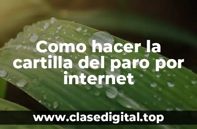 Como hacer la cartilla del paro por internet