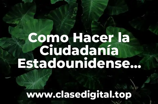 Como Hacer la Ciudadanía Estadounidense Gratis