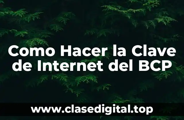Como Hacer la Clave de Internet del BCP