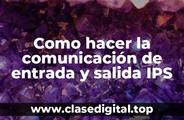 Que es la comunicación de entrada y salida IPS