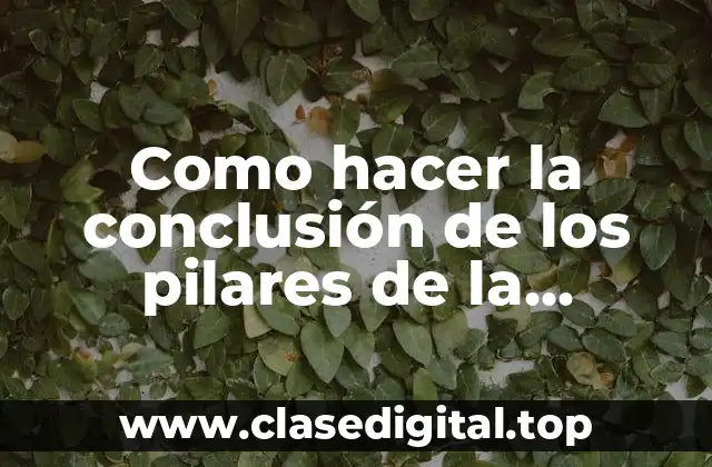 Como hacer la conclusión de los pilares de la educación