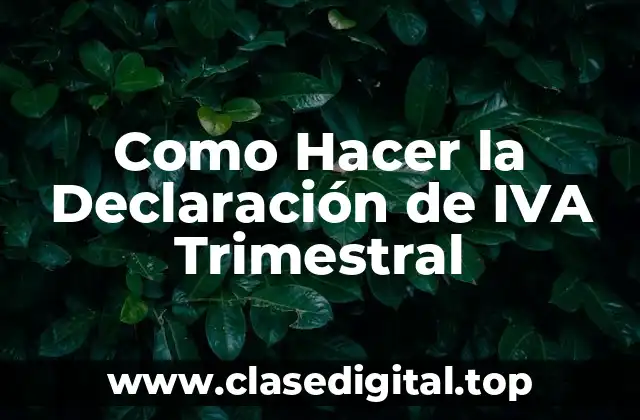 Como Hacer la Declaración de IVA Trimestral