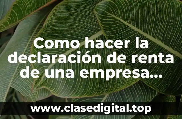 Como hacer la declaración de renta de una empresa constructora