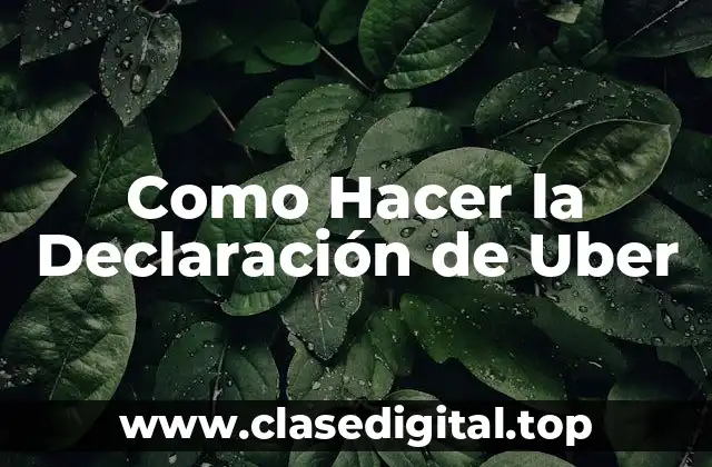 Como Hacer la Declaración de Uber