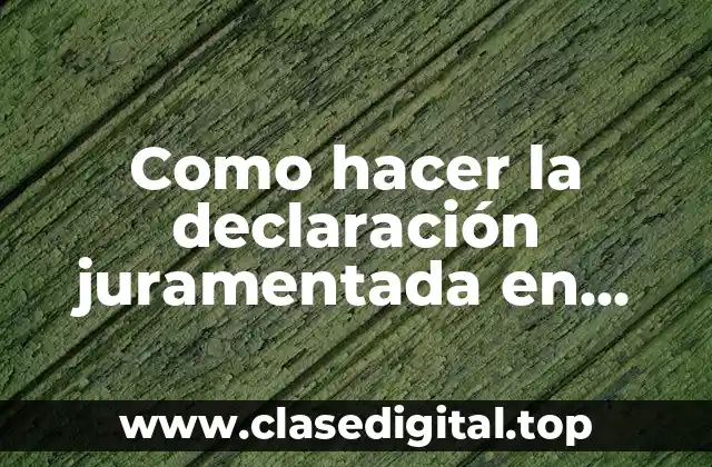 Como hacer la declaración juramentada en línea Ecuador