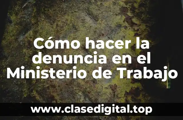 Cómo hacer la denuncia en el Ministerio de Trabajo