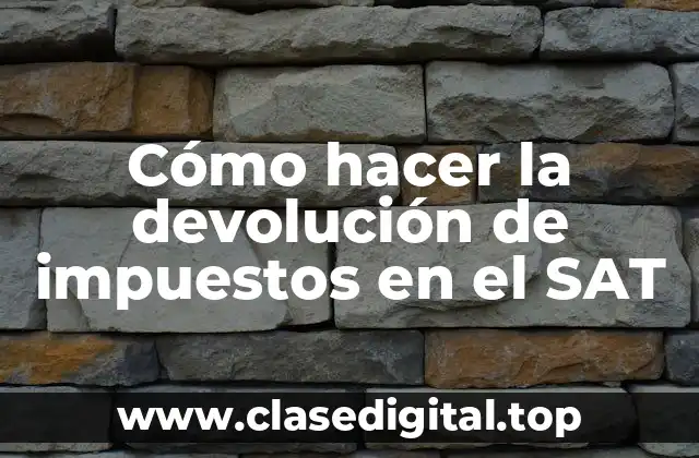 ¿Qué es la devolución de impuestos en el SAT?
