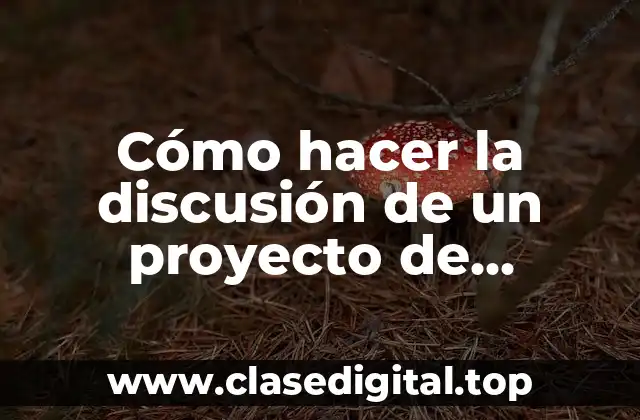 Cómo hacer la discusión de un proyecto de investigación ejemplo