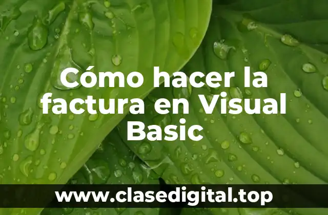 Cómo hacer la factura en Visual Basic