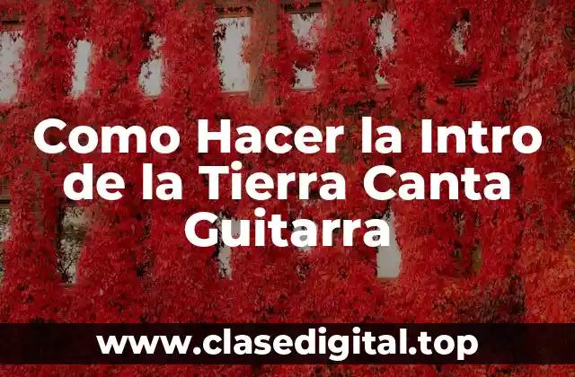 Como Hacer la Intro de la Tierra Canta Guitarra