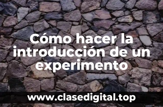 Cómo hacer la introducción de un experimento