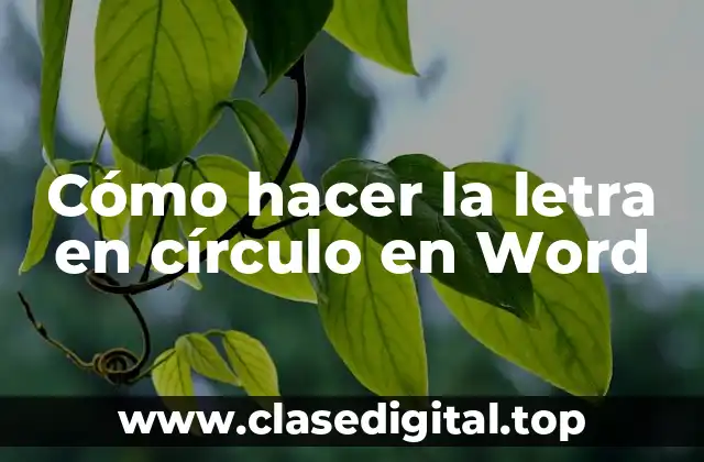 Cómo hacer la letra en círculo en Word