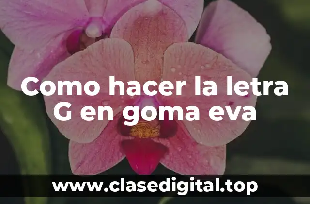 Como hacer la letra G en goma eva