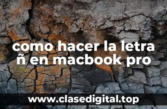 como hacer la letra ñ en macbook pro