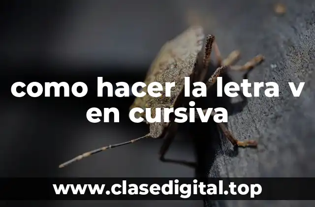 como hacer la letra v en cursiva