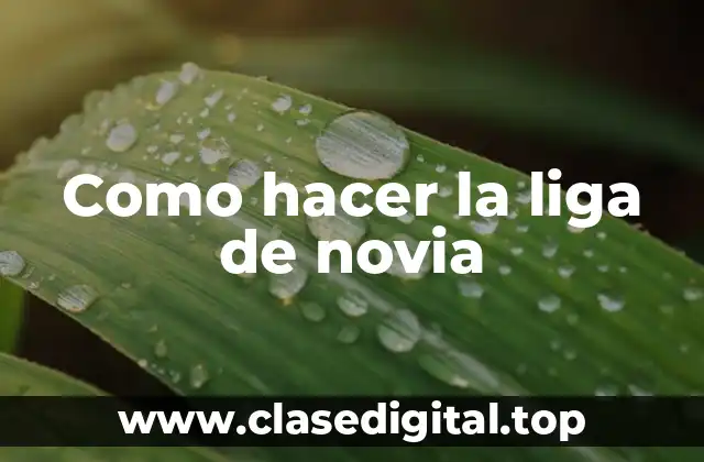 Como hacer la liga de novia