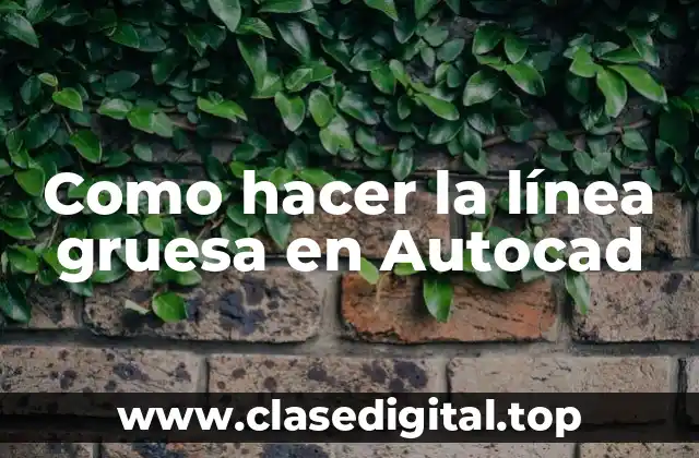 Como hacer la línea gruesa en Autocad