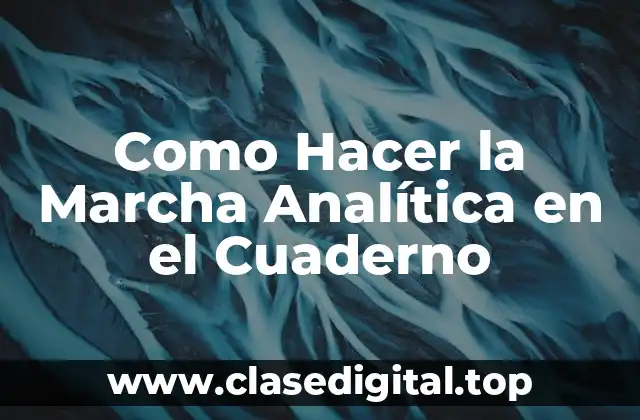 Como Hacer la Marcha Analítica en el Cuaderno
