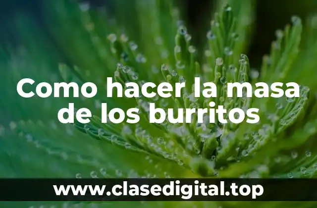 Como hacer la masa de los burritos