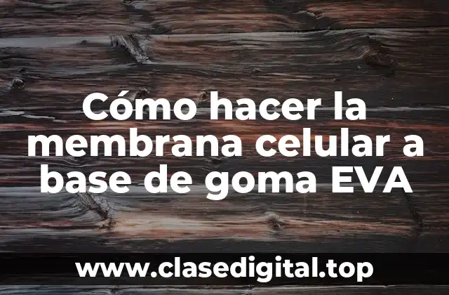 Cómo hacer la membrana celular a base de goma EVA