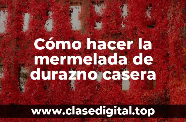 Cómo hacer la mermelada de durazno casera