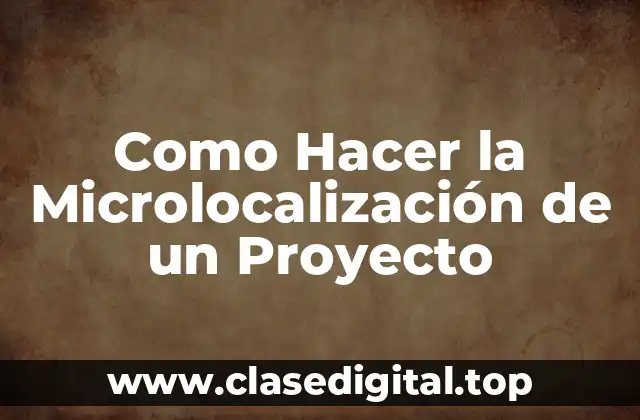 ¿Qué es la Microlocalización de un Proyecto?