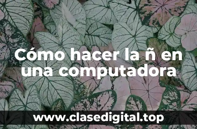 Cómo hacer la ñ en una computadora