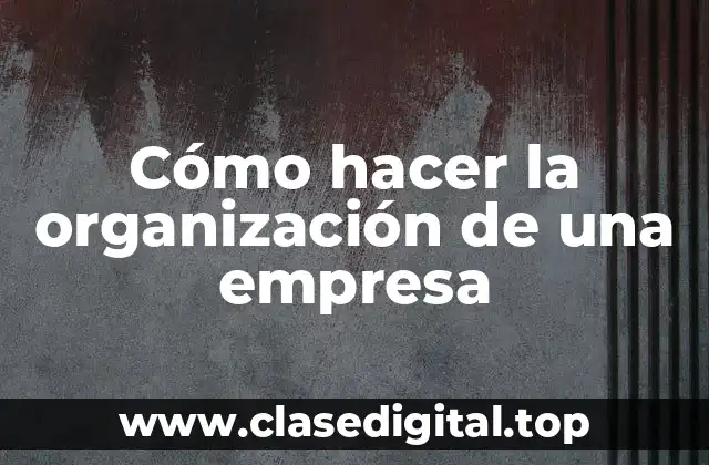 Cómo hacer la organización de una empresa