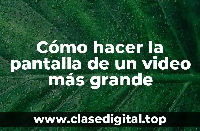 Cómo hacer la pantalla de un video más grande
