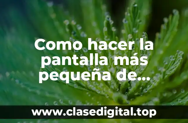 Como hacer la pantalla más pequeña de YouTube