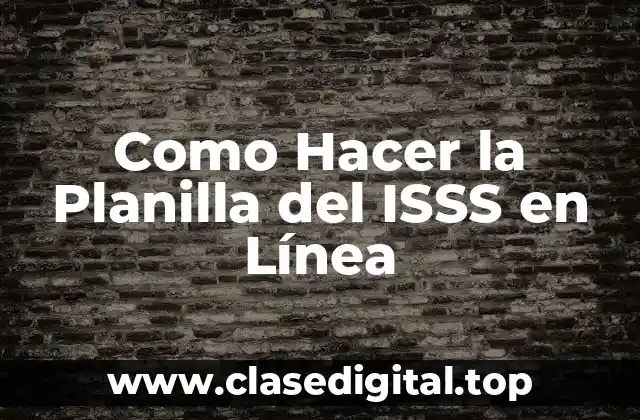 Como Hacer la Planilla del ISSS en Línea