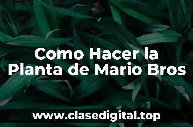 Como Hacer la Planta de Mario Bros