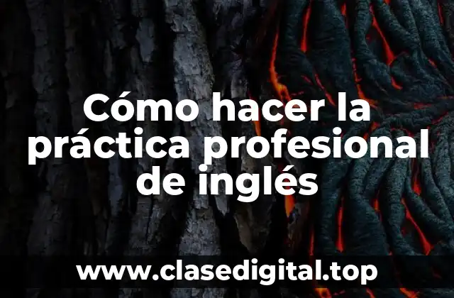 Cómo hacer la práctica profesional de inglés