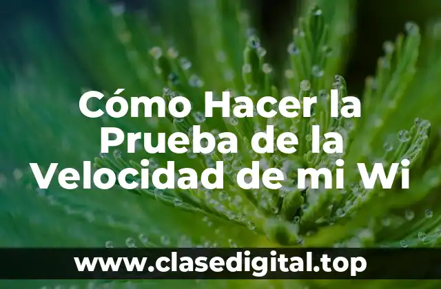 Cómo Hacer la Prueba de la Velocidad de mi Wi