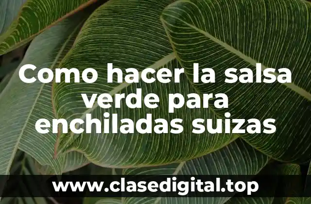 Como hacer la salsa verde para enchiladas suizas