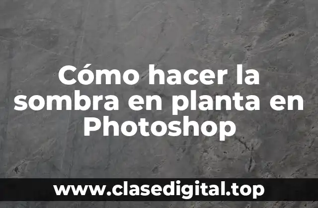 Cómo hacer la sombra en planta en Photoshop